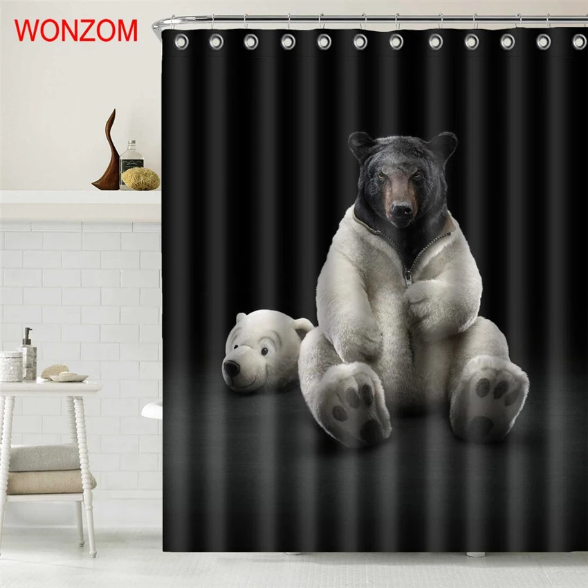 WONZOM New Animal 3D Polyester Shower Curtains with 12 Hooks Modern Bear Waterproof Curtain For Mildewproof Bathroom Decor 2018
WONZOM New Animal 3D Polyester Shower Curtains with 12 Hooks Modern Bear Waterproof Curtain For Mildewproof Bathroom Decor 2018