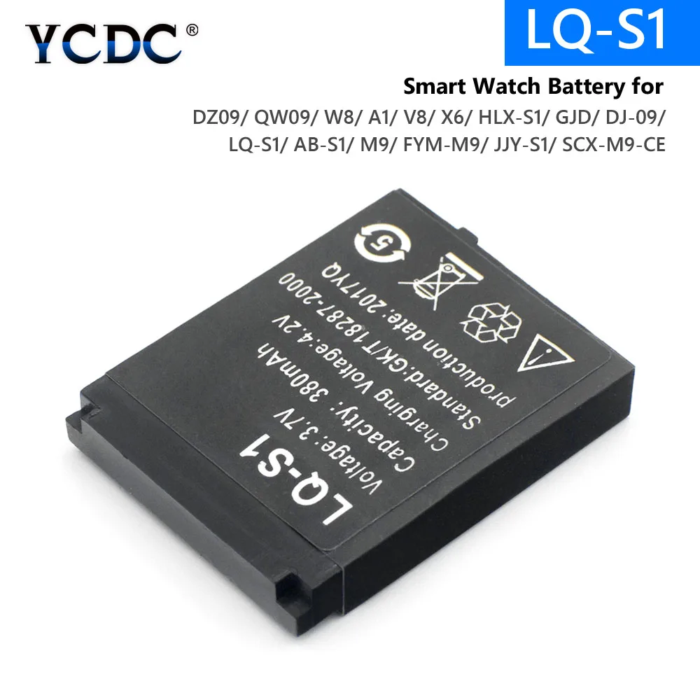 Durable Smart Watch Battery 1Pcs LQ-S1 3.7V 380mAh lithium Rechargeable Battery For Smart Watch DZ09 W8
Durable Smart Watch Battery 1Pcs LQ-S1 3.7V 380mAh lithium Rechargeable Battery For Smart Watch DZ09 W8