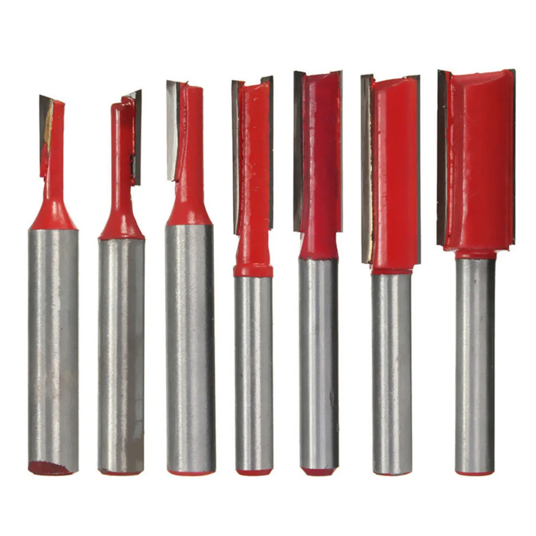 7Pcs/set 1/4" Shank Blade Double Flutes Straight Router Bit Set Woodworking Cutter
7Pcs/set 1/4" Shank Blade Double Flutes Straight Router Bit Set Woodworking Cutter
