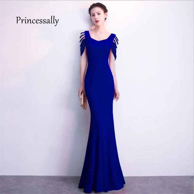 New Mermaid Evening Dresses Long Mermaid Navy Blue Beading Sleeves Bride Wedding Banquet Guests Gown Robe Soiree Femme Longue
New Mermaid Evening Dresses Long Mermaid Navy Blue Beading Sleeves Bride Wedding Banquet Guests Gown Robe Soiree Femme Longue