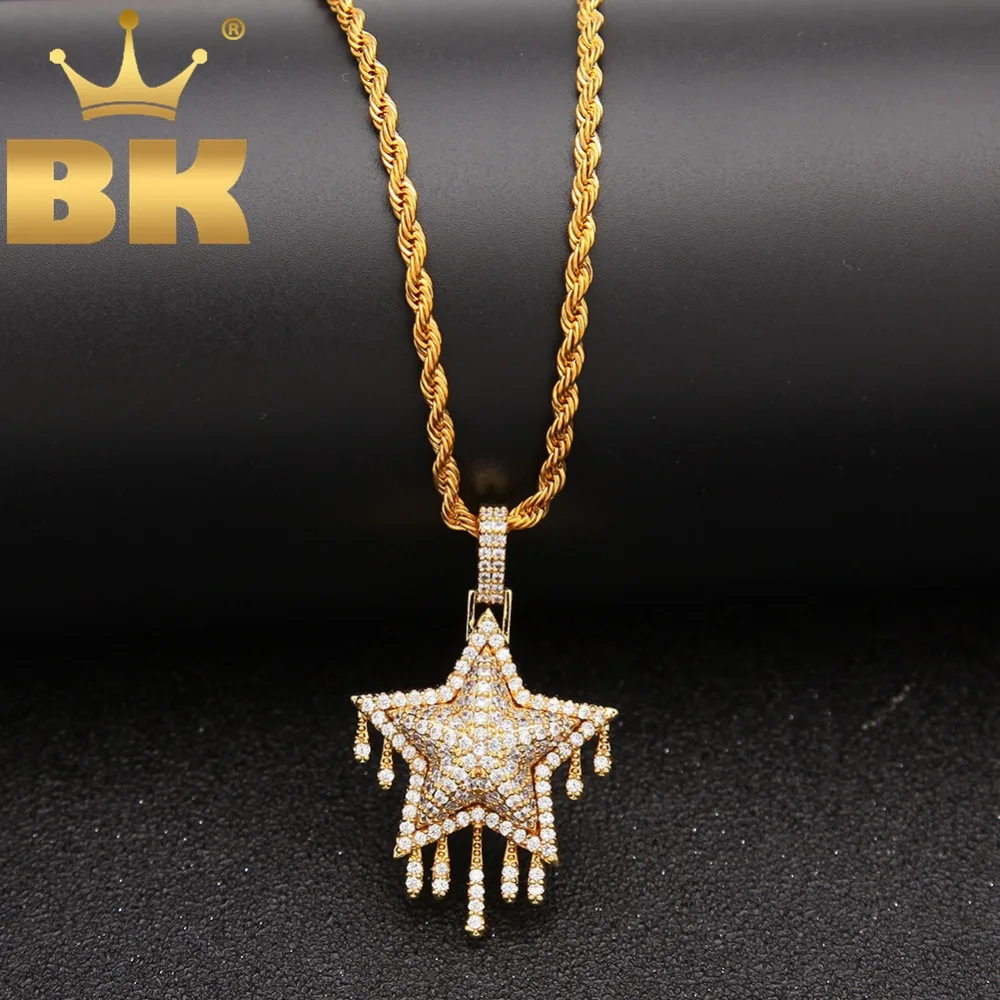 Cubic Zirconia Dripping Star Pendant Gold Silver Color Fashion Hiphop Necklace Jewelry For Men Women Iced Out Chain
Cubic Zirconia Dripping Star Pendant Gold Silver Color Fashion Hiphop Necklace Jewelry For Men Women Iced Out Chain