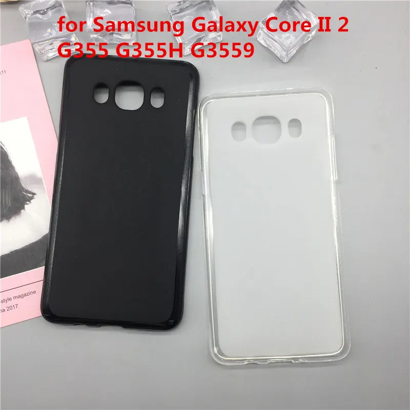 

Case Soft Silicon Phone Para for Samsung Galaxy Core II 2 G355 G355H G3559 Luxury TPU Fundas Cover Shell Black Cases