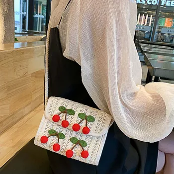 Cherry Handbag Women's Fashion Woven Diagonal Cross-Bag Casual Beach Bag Wild Shoulder Bag bolsa feminina#40
Cherry Handbag Women's Fashion Woven Diagonal Cross-Bag Casual Beach Bag Wild Shoulder Bag bolsa feminina#40