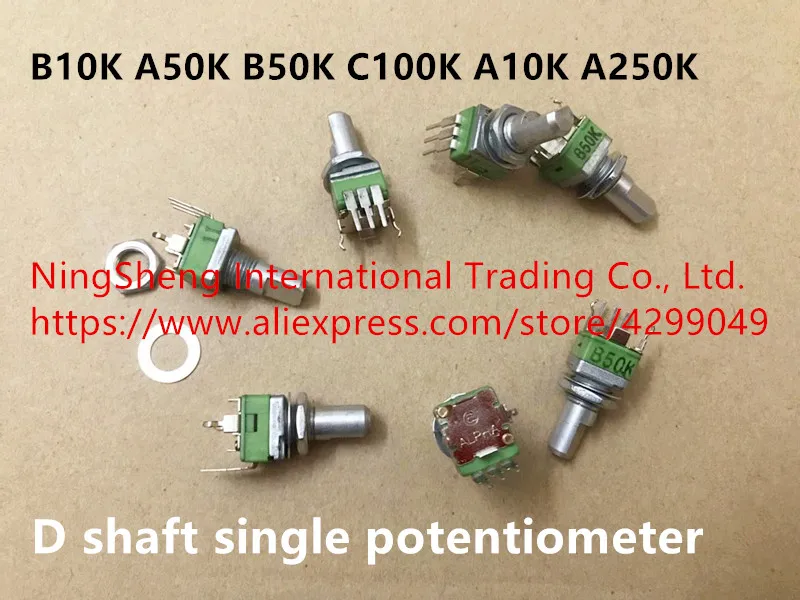 

Original new 100% import single B10K A50K B50K C100K A10K A250K D shaft single potentiometer (SWITCH)