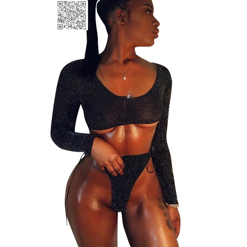 Long Sleeve Black Sexy Bathing Suit Plus Size Women's Swimwear Ladies High Cut Thong Swimsuit Bikini Womans Swim Wear Beachwear
Long Sleeve Black Sexy Bathing Suit Plus Size Women's Swimwear Ladies High Cut Thong Swimsuit Bikini Womans Swim Wear Beachwear