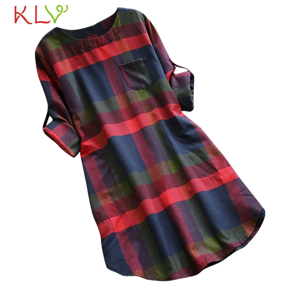 Dress Women Plaid Loose Pocket Vintage Elegant Big Size Mini Long Sleeve Dress For Party Night Robe Femme Hiver 2018 18Nov29
Dress Women Plaid Loose Pocket Vintage Elegant Big Size Mini Long Sleeve Dress For Party Night Robe Femme Hiver 2018 18Nov29
