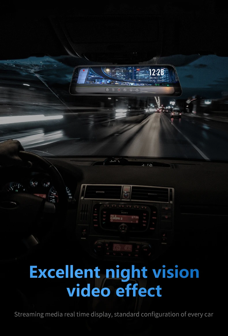 JADO D230 Stream RearView Mirror Dvr dash Camera avtoregistrator 10 IPS Touch Screen Full HD 1080P Car Dvr dash cam Night Vision