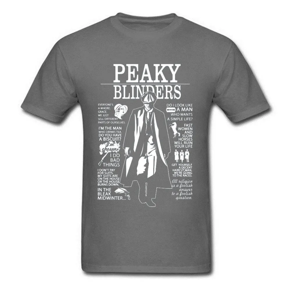 Crew Neck Tommy Shelby Quotes Pure Cotton Men T Shirt Casual Short Sleeve Tops T Shirt Special Simple Style Tops Shirt Tommy Shelby Quotes carbon