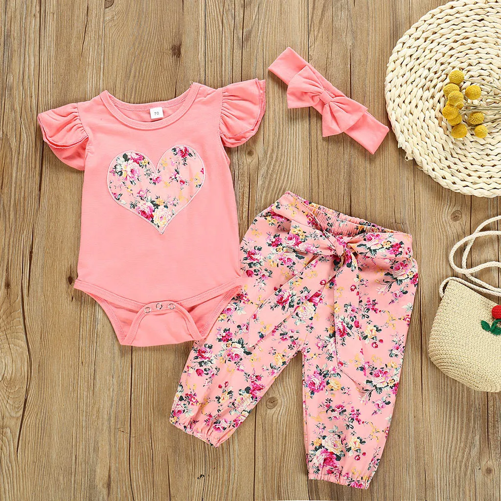 Baby Summer Clothes Casual Infant Baby Girls Fly Sleeve Ruffles Love Bodysuit Romper Floral Pants Outfits roupa infantil menino
Baby Summer Clothes Casual Infant Baby Girls Fly Sleeve Ruffles Love Bodysuit Romper Floral Pants Outfits roupa infantil menino