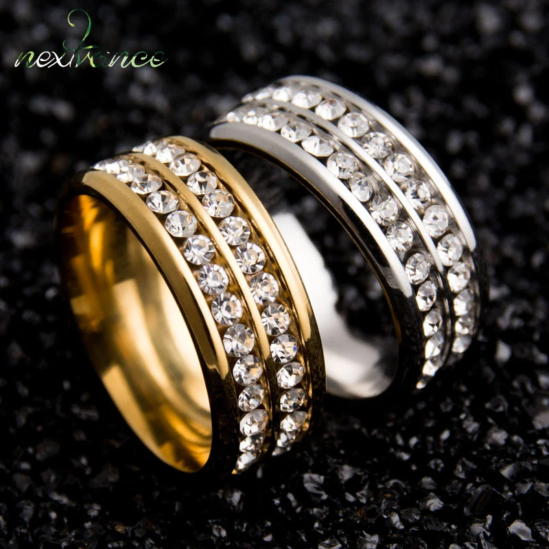 Двухрядное титановое кольцо Nextvance для женщин и мужчин тонкое Ювелирное Украшение