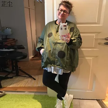 Oversize Autumn Winter Women Plus Size Polka Dot Jacket Coat Big Size Zipper Ladies Loose Green Cardigan Outerwear 5XL 6XL 2019
Oversize Autumn Winter Women Plus Size Polka Dot Jacket Coat Big Size Zipper Ladies Loose Green Cardigan Outerwear 5XL 6XL 2019