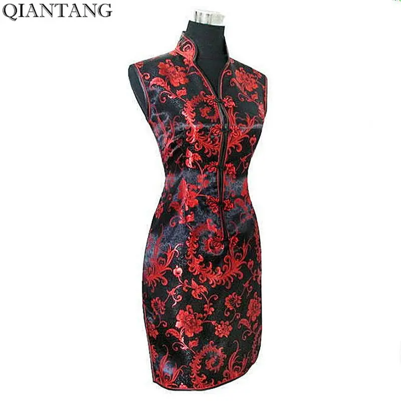 Black Red Traditional Chinese Dress Mujer Vestido Womens Satin V-Neck Cheongsam Mini Qipao Flower Size S M L XL XXL XXXL JY012-6
Black Red Traditional Chinese Dress Mujer Vestido Womens Satin V-Neck Cheongsam Mini Qipao Flower Size S M L XL XXL XXXL JY012-6