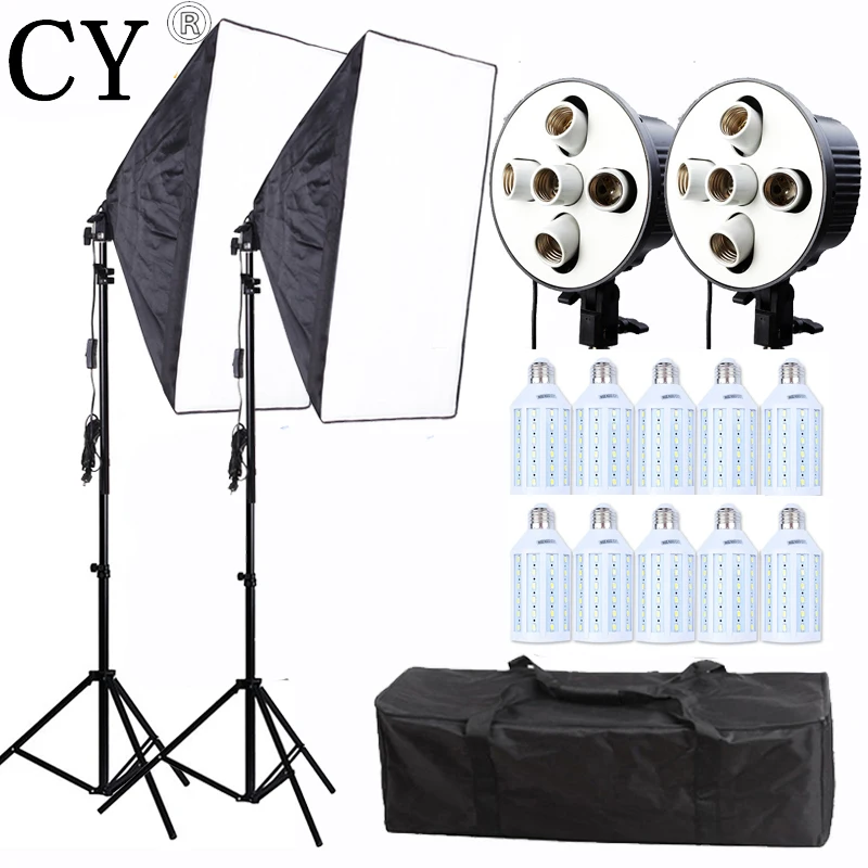 

Inno Professional Photo Studio Photography Light Continuous Lighting LED Video Light 60*90CM Softbox Kit E27 5 Lamps Socke