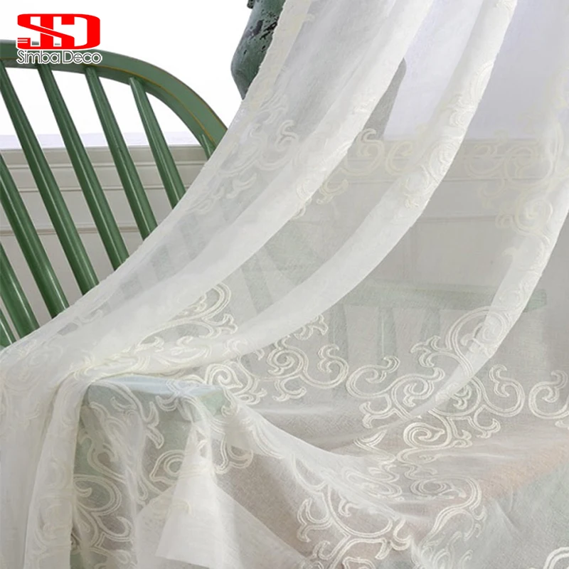 Elegant Embroidered White Tulle Curtains For Living Room Sheer Curtain Bedroom European Damask Custom Size Panels Window Screen
Elegant Embroidered White Tulle Curtains For Living Room Sheer Curtain Bedroom European Damask Custom Size Panels Window Screen