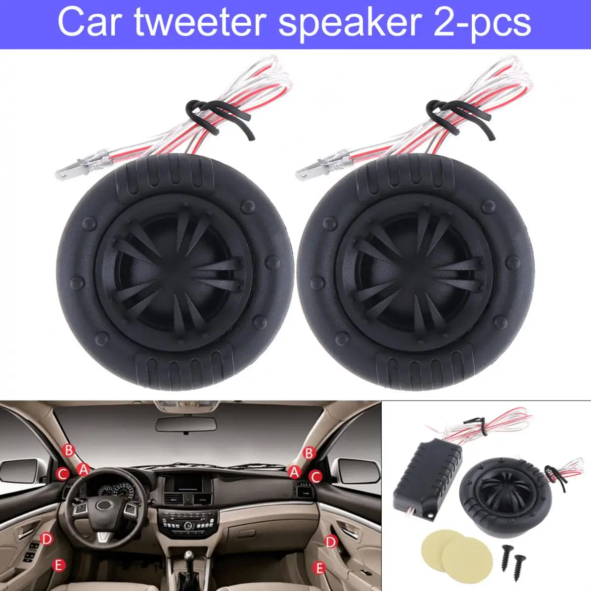

2pcs 150W YH-X6 High Efficiency 29mm Mylar Half-Dome Tweeter Speakers for Car Audio Systems