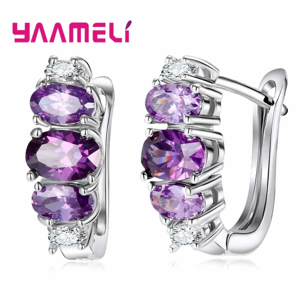 Romantic Luxury Style Purple Stone Embellished White Crystal 925 Sterling Silver Earrings Wedding Proposal Ceremony For Women
Romantic Luxury Style Purple Stone Embellished White Crystal 925 Sterling Silver Earrings Wedding Proposal Ceremony For Women