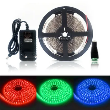 

SMD RGB LED Strip Light 2835 1M 2M 3M 4M 5M LED Light rgb Leds tape ribbon Flexible Controller DC 12V Adapter set Red Blue Green