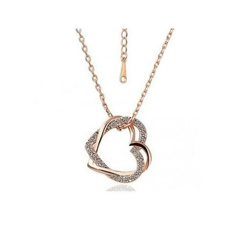 New Fashion Women's Summer Style white gold-color austrian crystal full rhinestone double heart pendant necklace 0114
New Fashion Women's Summer Style white gold-color austrian crystal full rhinestone double heart pendant necklace 0114