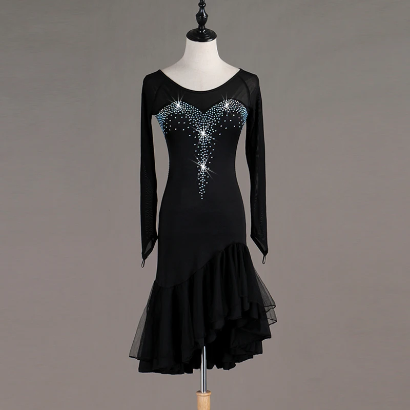 Rhinestone Latin Dance Dress For Women Long Sleeve Cha Cha Salsa Samba Rumba Professional Dancewear Competition Dresses DC2466
Rhinestone Latin Dance Dress For Women Long Sleeve Cha Cha Salsa Samba Rumba Professional Dancewear Competition Dresses DC2466