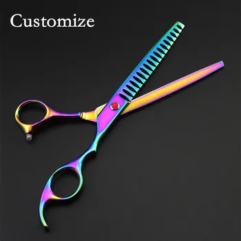 Custom professional 440c 7'' rainbow Pet dog grooming hair scissors thinning barber scissor clipper shears hairdressing scissors
Custom professional 440c 7'' rainbow Pet dog grooming hair scissors thinning barber scissor clipper shears hairdressing scissors