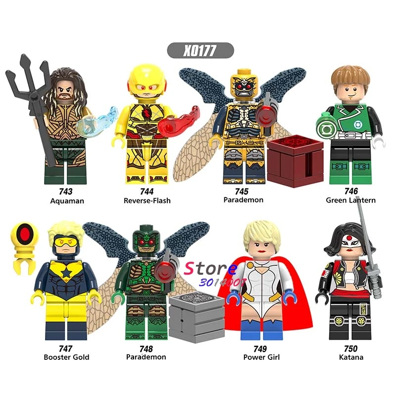 Single Super Hero DC Comics Reverse-Flash Power Girl Parademon Gooster Gold Katana Aquaman building blocks toys for children
Single Super Hero DC Comics Reverse-Flash Power Girl Parademon Gooster Gold Katana Aquaman building blocks toys for children