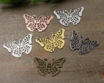 25x40mm Vintage Filigree Flat Butterfly Wraps Links European Charms Bu Yao Hair Clasp Accessories DIY Findings Multi-Color
25x40mm Vintage Filigree Flat Butterfly Wraps Links European Charms Bu Yao Hair Clasp Accessories DIY Findings Multi-Color