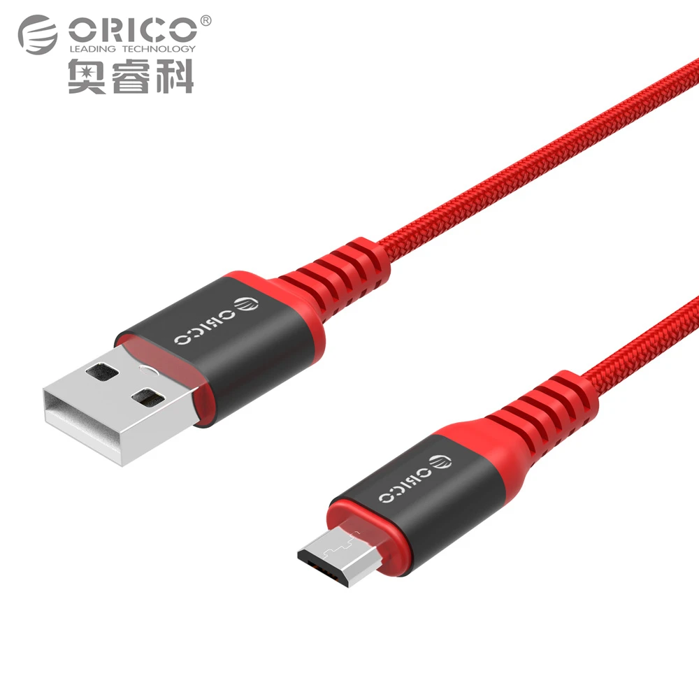 Image ORICO Scharge Micro to USB A Cable 1m 3ft Charging Cord Black Red Sync Cable for Smart Phone Tablet Kevlar Material