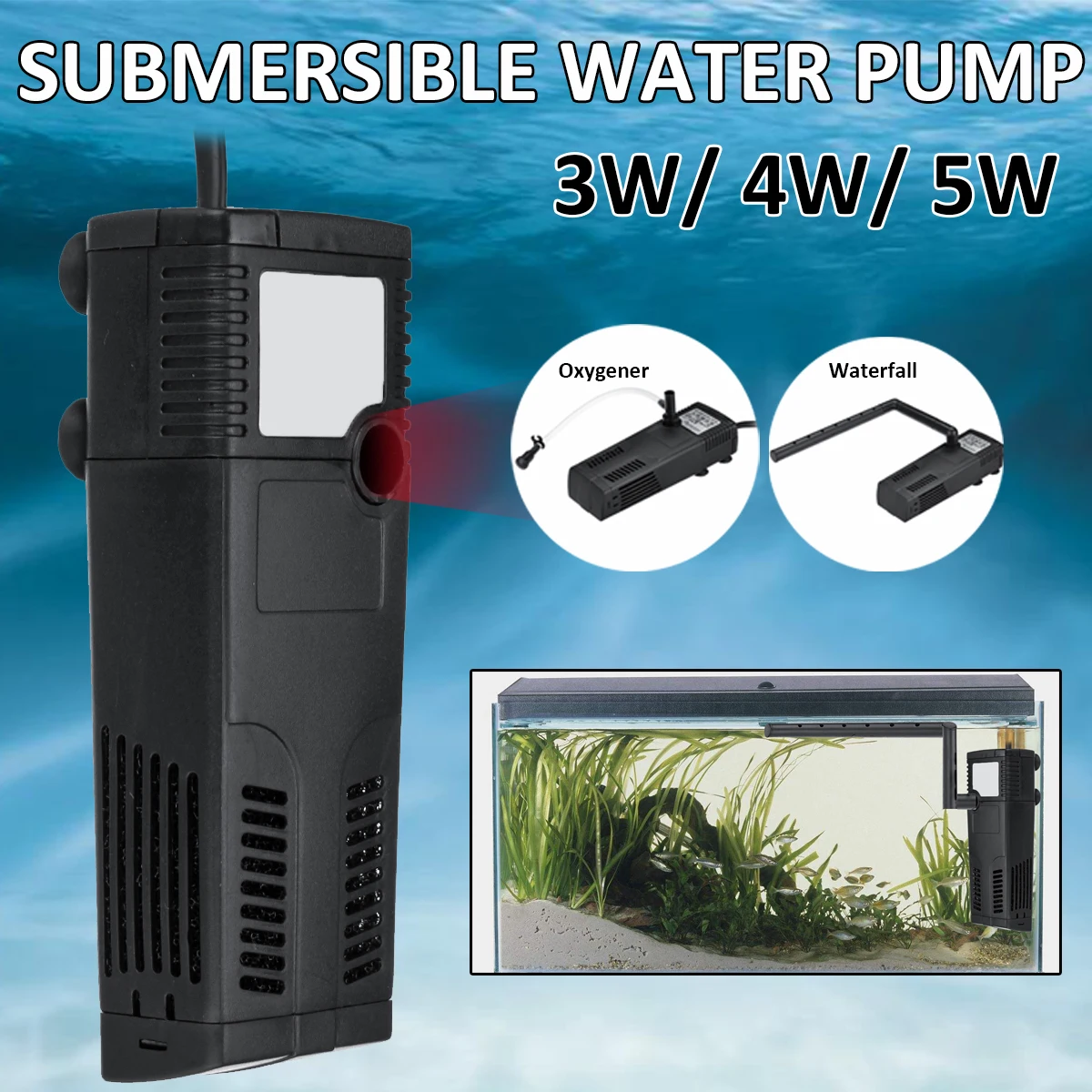 110-220V Multistage 3/4/5W Water Pump Multifunctional Small Submersible Fish Tank Aquarium Air Conditioning/Water Feature Pump
110-220V Multistage 3/4/5W Water Pump Multifunctional Small Submersible Fish Tank Aquarium Air Conditioning/Water Feature Pump