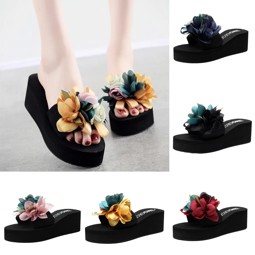 Fashion Women Slip-on Open Toe Wedges Heels Causal Flower Slipper Slides Shoes home slippers pantoufle femme ete 2019#BY35
Fashion Women Slip-on Open Toe Wedges Heels Causal Flower Slipper Slides Shoes home slippers pantoufle femme ete 2019#BY35