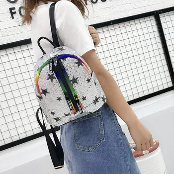 2019 Women's Summer New Sequins Stars Backpack Ribbon Colorful Laser Casual Back Bag Small School Bag for Teenage Girls Rucksack
2019 Women's Summer New Sequins Stars Backpack Ribbon Colorful Laser Casual Back Bag Small School Bag for Teenage Girls Rucksack