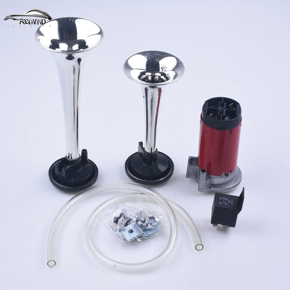 Dual Trumpet Air Horn Car Vehicle Truck Train Lorry Boat Super Loud 12 V with Compressor
Dual Trumpet Air Horn Car Vehicle Truck Train Lorry Boat Super Loud 12 V with Compressor