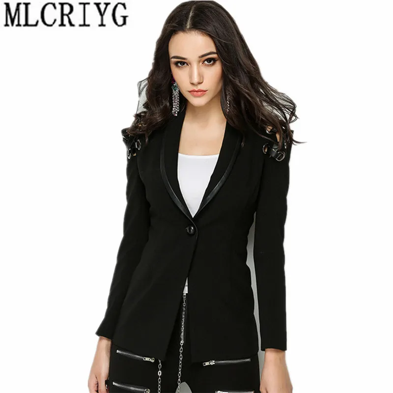 European American Fashion Black Blazer Bandages Long Sleeve Women Blazers And Jackets Women's Suit Spring Autumn Jacket YQ205
European American Fashion Black Blazer Bandages Long Sleeve Women Blazers And Jackets Women's Suit Spring Autumn Jacket YQ205