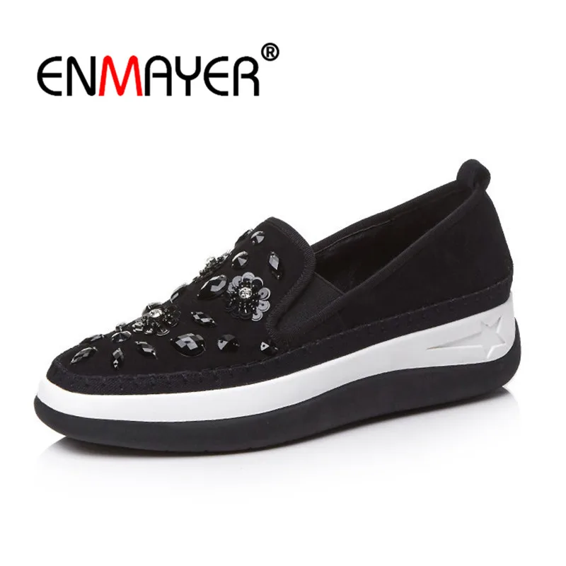 ENMAYER Rhinestone Women Med Hee Sandals Wedges Pointed Toe Summer Casual 2018 Fashion Shoes Female Platform Shoes Slip on CR628
ENMAYER Rhinestone Women Med Hee Sandals Wedges Pointed Toe Summer Casual 2018 Fashion Shoes Female Platform Shoes Slip on CR628
