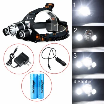 Hunting Camping 6000LM 3*T6+2R5 LED Headlamp Rechargeable Headlight Head Torch Flash 18650 Battery+AC/Car Charger
Hunting Camping 6000LM 3*T6+2R5 LED Headlamp Rechargeable Headlight Head Torch Flash 18650 Battery+AC/Car Charger