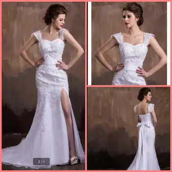 2019 New Arrival Long Mermaid White lace appliques Wedding Dresses cap sleeve beaded sweetheart neck with bow bride gowns 2019
2019 New Arrival Long Mermaid White lace appliques Wedding Dresses cap sleeve beaded sweetheart neck with bow bride gowns 2019