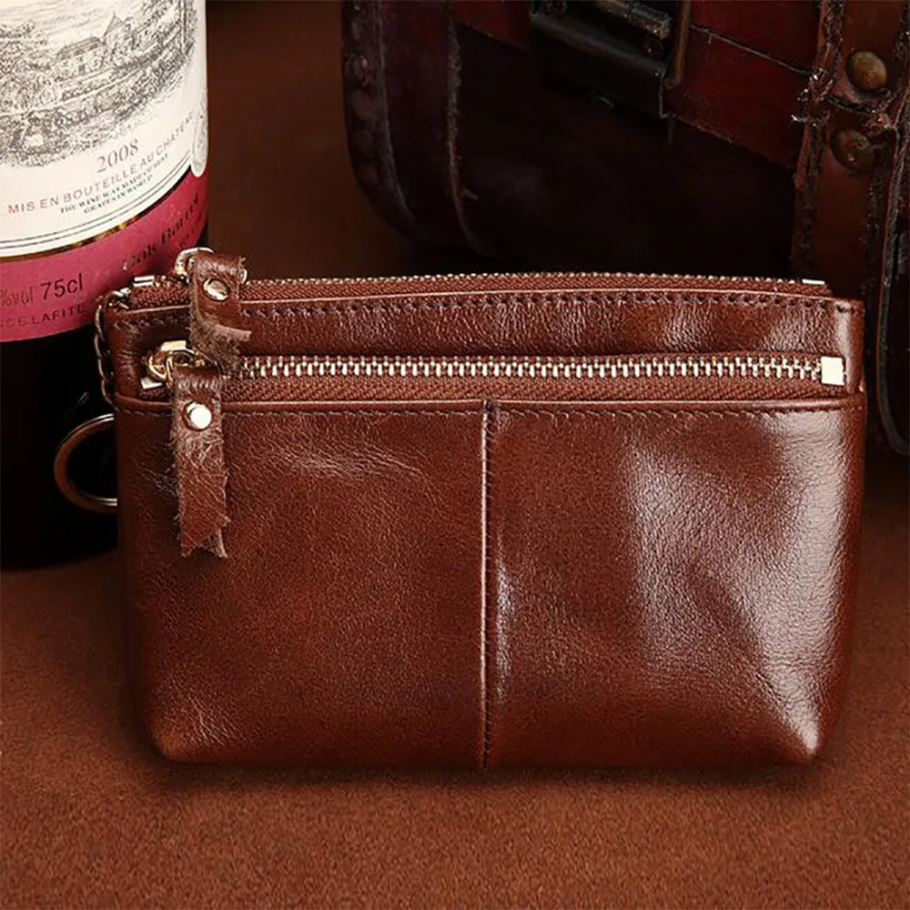 Women Oil Wax Cowhide Short Purse Keyring Coin Pocket Card Holder Retro Female Small Clutch Bag Genuine Leather Mini Wallet
Women Oil Wax Cowhide Short Purse Keyring Coin Pocket Card Holder Retro Female Small Clutch Bag Genuine Leather Mini Wallet