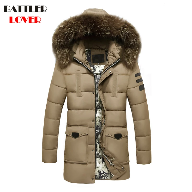 Jackets Men Winter Cotton Coats Long Thick Parkas Jacket Mens Brand Clothing Parka Homme Men Casual Slim Down Jackets Overcoat