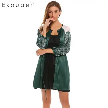 Ekouaer Sleepwear Nightgowns Women Nightdress O-Neck Long Sleeve Lace Mesh Patchwork Nighties Female Chemise Nightwear Dress
Ekouaer Sleepwear Nightgowns Women Nightdress O-Neck Long Sleeve Lace Mesh Patchwork Nighties Female Chemise Nightwear Dress