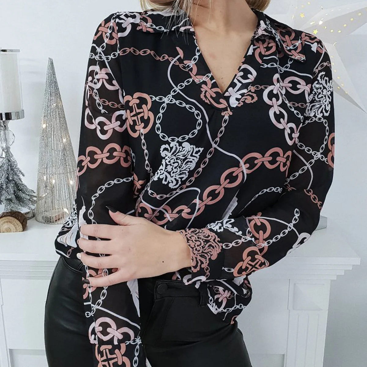 Chain link blouse Outlet