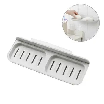 Plastic Wall-mounted Double-row Soap Box Bathroom Kitchen Punch-free Drain Soap Box Shelf Seamless Sticker Storage Rack
Plastic Wall-mounted Double-row Soap Box Bathroom Kitchen Punch-free Drain Soap Box Shelf Seamless Sticker Storage Rack