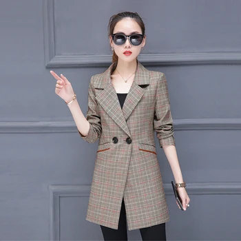 Spring and Summer Retro plaid Suit Female 2018 Autumn Fashion Casual Mid Long Paragraph Lapel Long Sleeve Women Suit Jacket XY68
Spring and Summer Retro plaid Suit Female 2018 Autumn Fashion Casual Mid Long Paragraph Lapel Long Sleeve Women Suit Jacket XY68