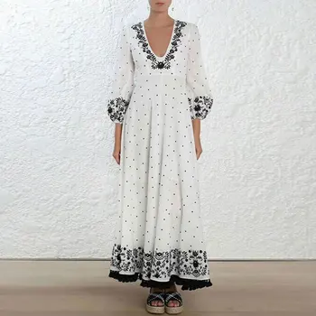 Spring 2019 Dress Sexy Celebrity Dot Print Lantern Sleeve Vintage Women V Neck Beach Style Casual Loose Party Dresses Wholesale
Spring 2019 Dress Sexy Celebrity Dot Print Lantern Sleeve Vintage Women V Neck Beach Style Casual Loose Party Dresses Wholesale
