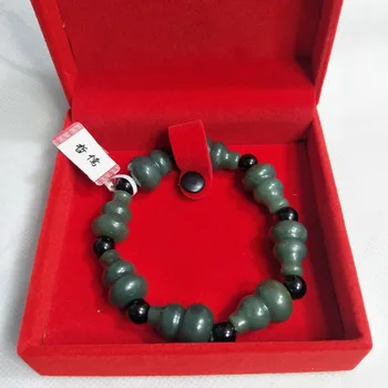 Zheru Jewelry Pure natural Hetian jade bracelet Carved dark green gourd bracelets A class A national certificate
Zheru Jewelry Pure natural Hetian jade bracelet Carved dark green gourd bracelets A class A national certificate