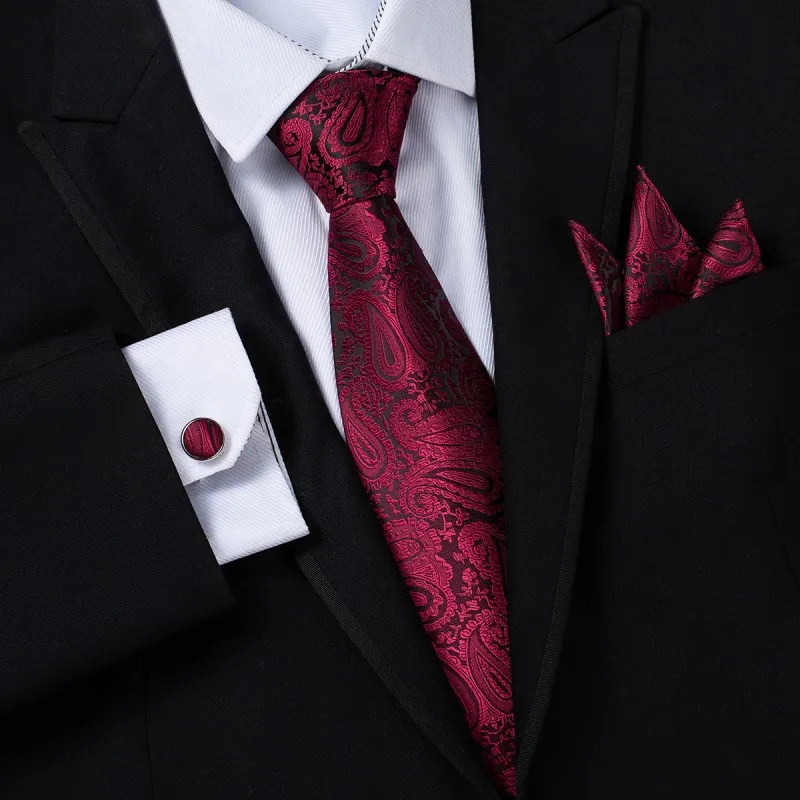 Ikepeibao Discount Ties Wide Wine Paisley Men's Necktie Sets Hankie Cuff links Floral Neckwear Cravats with Gift Box
Ikepeibao Discount Ties Wide Wine Paisley Men's Necktie Sets Hankie Cuff links Floral Neckwear Cravats with Gift Box