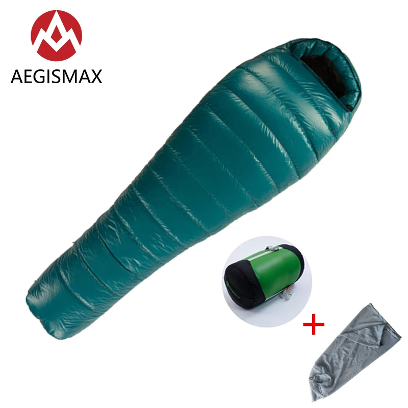 

AEGISMAX M3 Mummy Sleeping Bag Ultralight 800FP 95% White Goose Down Box Baffles Winter Outdoor Camping Hiking Sleeping Bag