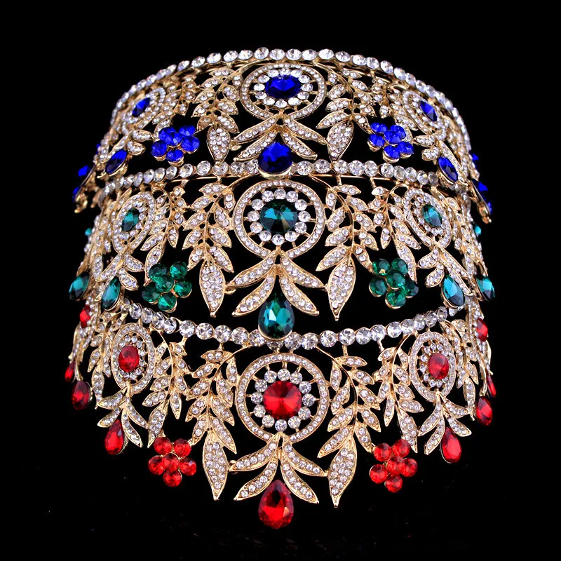 Baroque Red Blue Green Rhinestone Beaded Bridal Crowns Tiaras Princess Queen Diadem Women Bride Headbands Wedding Prom Party
Baroque Red Blue Green Rhinestone Beaded Bridal Crowns Tiaras Princess Queen Diadem Women Bride Headbands Wedding Prom Party