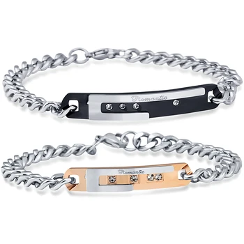 1pc Love Sweet Gift Stainless Steel Black/Rose Gold Color Lovers Couple Crystal Bracelet Bangles For Man Woman
1pc Love Sweet Gift Stainless Steel Black/Rose Gold Color Lovers Couple Crystal Bracelet Bangles For Man Woman