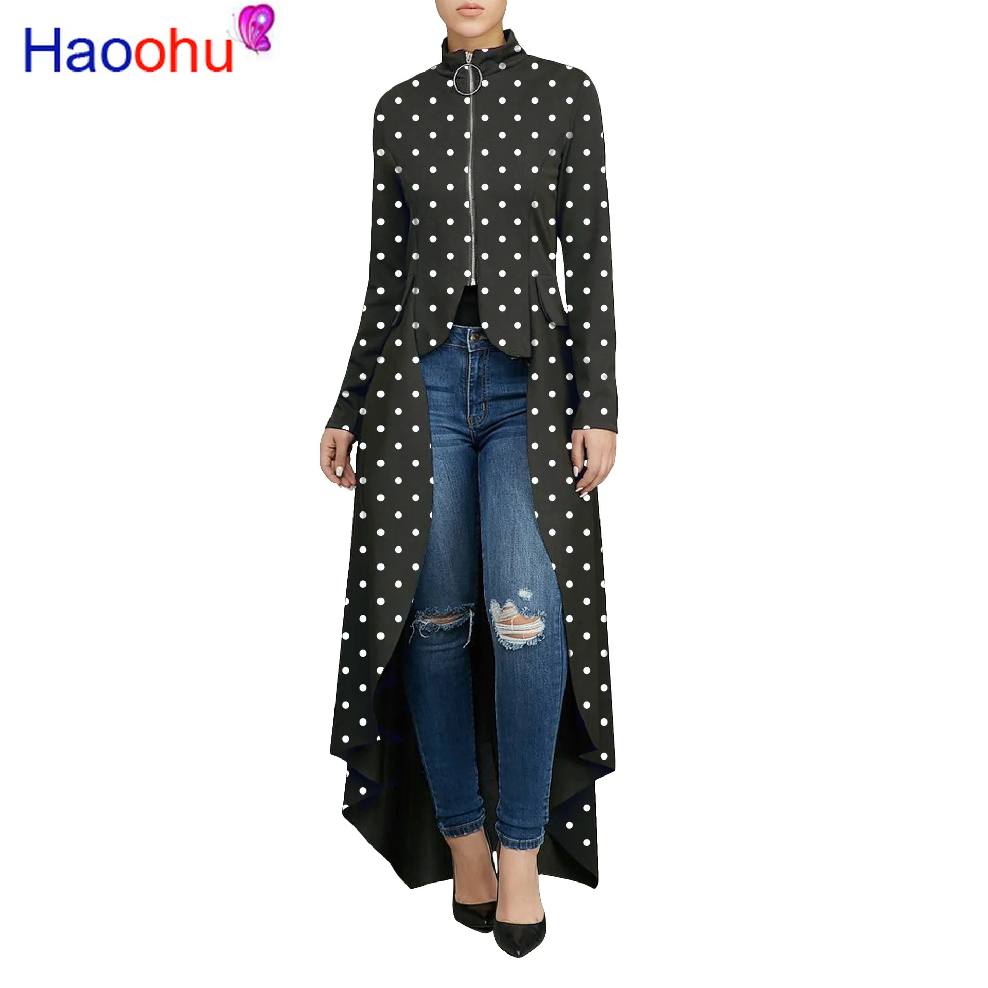 HAOOHU Spring Mature Elegant Fashion 2019 Sexy Women Zipper Dress Dot 7 Colors Irregular Full Sleeve Loose Maxi Dress
HAOOHU Spring Mature Elegant Fashion 2019 Sexy Women Zipper Dress Dot 7 Colors Irregular Full Sleeve Loose Maxi Dress