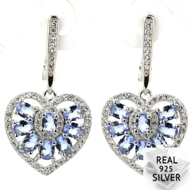 Real 6.9g 925 Solid Sterling Silver Elegant Heart Shape Rich Blue Violet Tanzanite SheType Woman's Earrings 35x18mm
Real 6.9g 925 Solid Sterling Silver Elegant Heart Shape Rich Blue Violet Tanzanite SheType Woman's Earrings 35x18mm