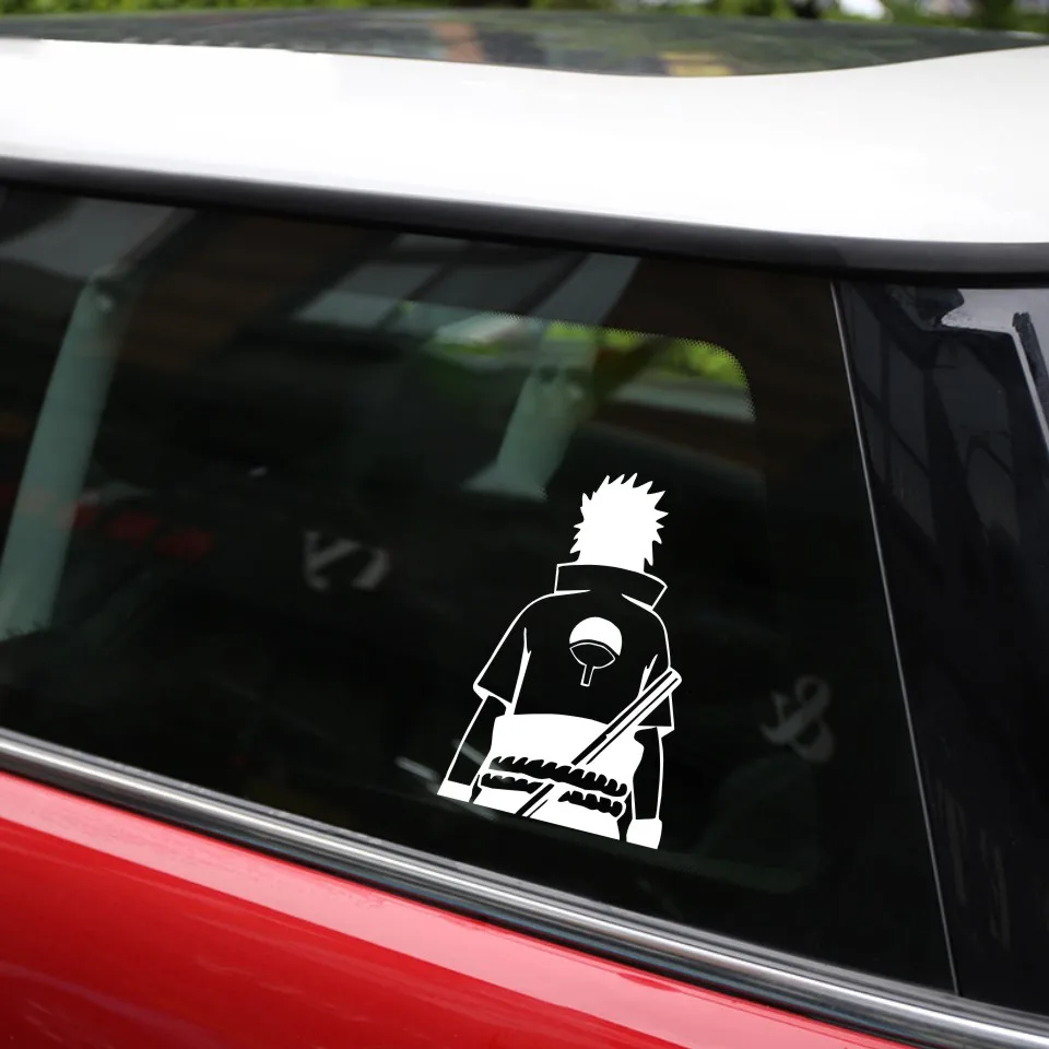 Car Window Sticker 10.9cm17.1cm Naruto Sasuke Uchiha Anime Fashion Stickers Decals Vinyl BlackSilverLaser Car Styling (11)